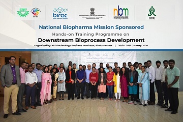 Hands on Training Programme on Downstream Bioprocess Development at KIIT-TBI, Bhubaneshwar 20th-24th Jan 2020 